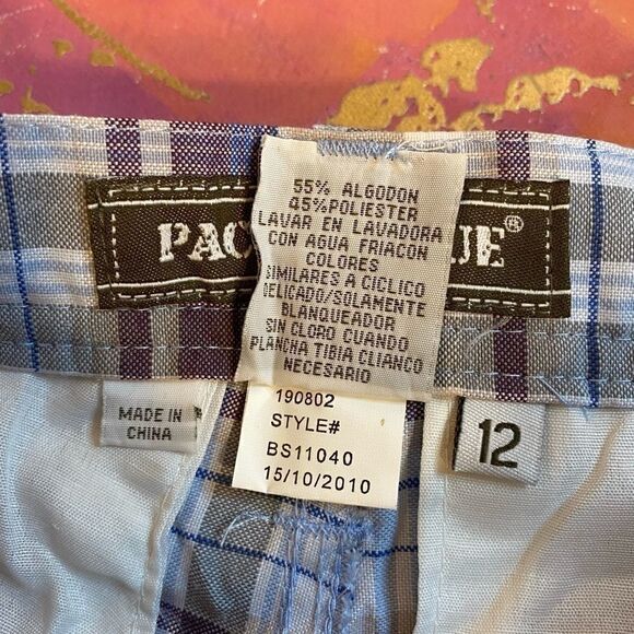 Pacific Blue Boys Plaid Fashion Shorts size:12 - Picture 9 of 9